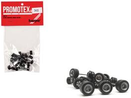 Goldhofer Trailer Wheelsets (12 Sets) 1/87 (HO) Plastic Model by Promotex - Black