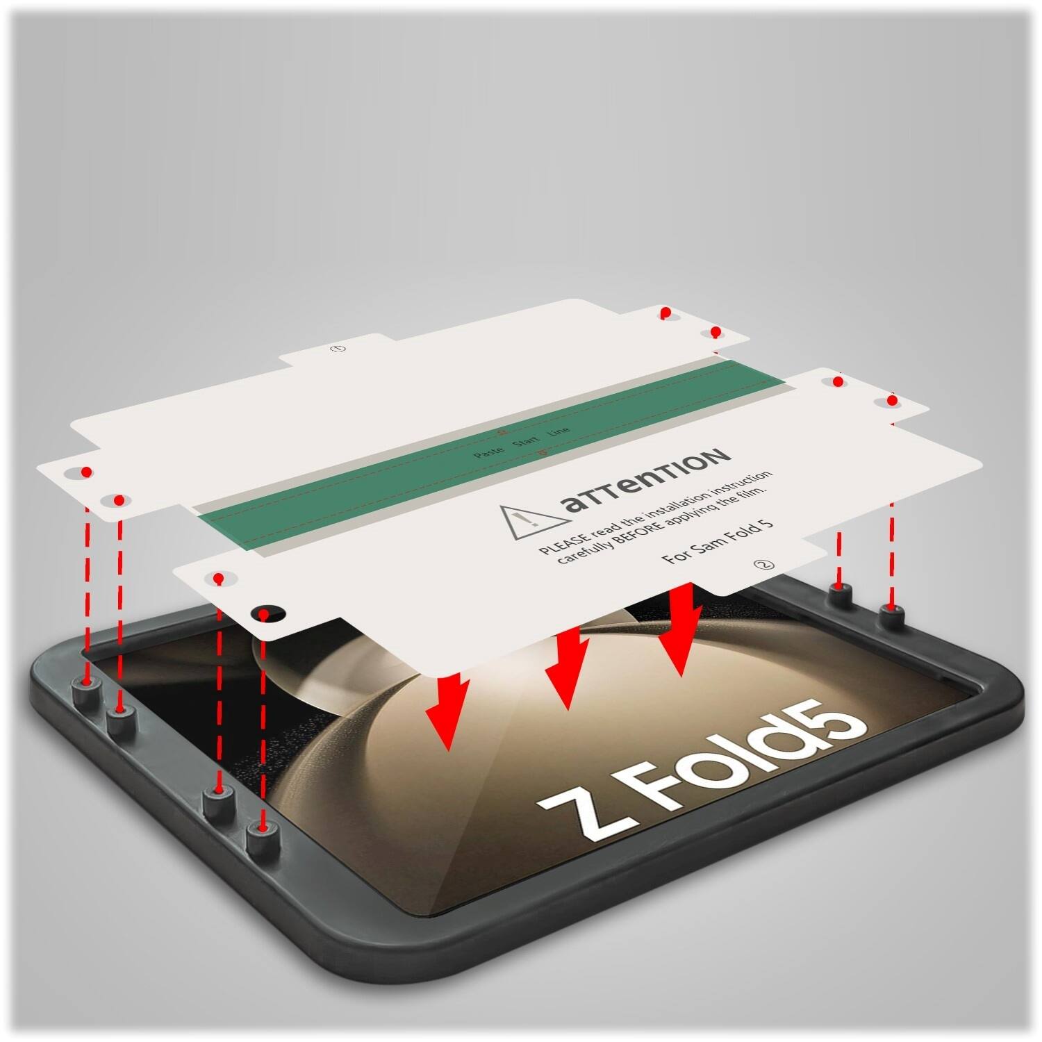 Alt View 14. SaharaCase - ZeroDamage Ultra Strong+ Tempered Glass + Film Screen Protector for Samsung Galaxy Z Fold5 (2-Pack) - Clear.