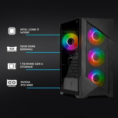 YEYIAN Gaming PC Edge Intel i7 14700F NVIDIA RTX 5060 32GB DDR5 YEYIAN Gaming PC Edge Intel i7 14700F NVIDIA RTX 5060 32GB DDR5