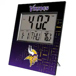 Keyscaper - Minnesota Vikings Quadtile Digital Desk Clock - Multicolor