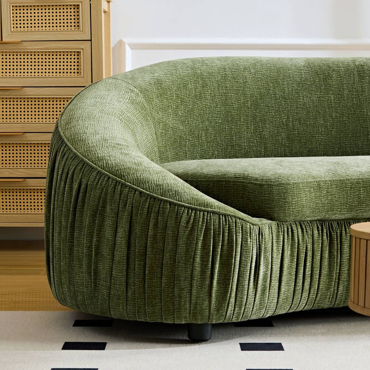 Alt View 4. Ropilly - Ropilly 92 Inch Curved Sofa Green 4 Seat Sofa Modern Living Room Couch Upholstered Fabric Sofa - Green.