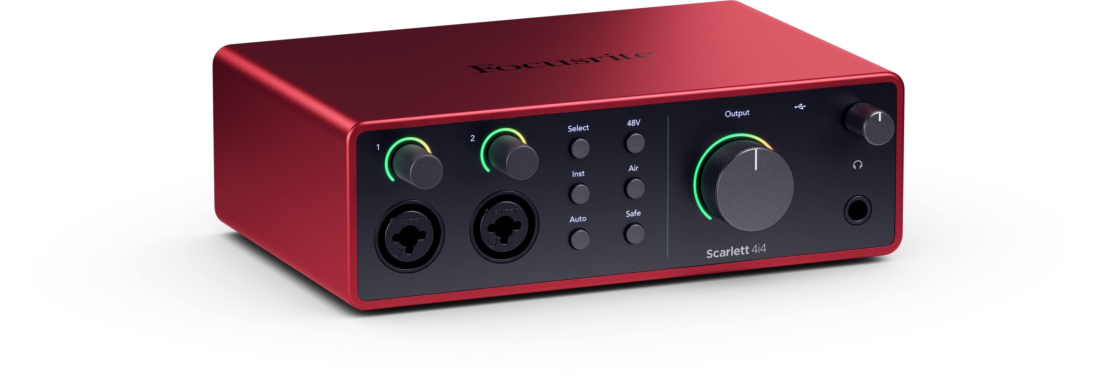 Angle. Focusrite - Scarlett 4i4 4th Generation Audio Interface - Red.