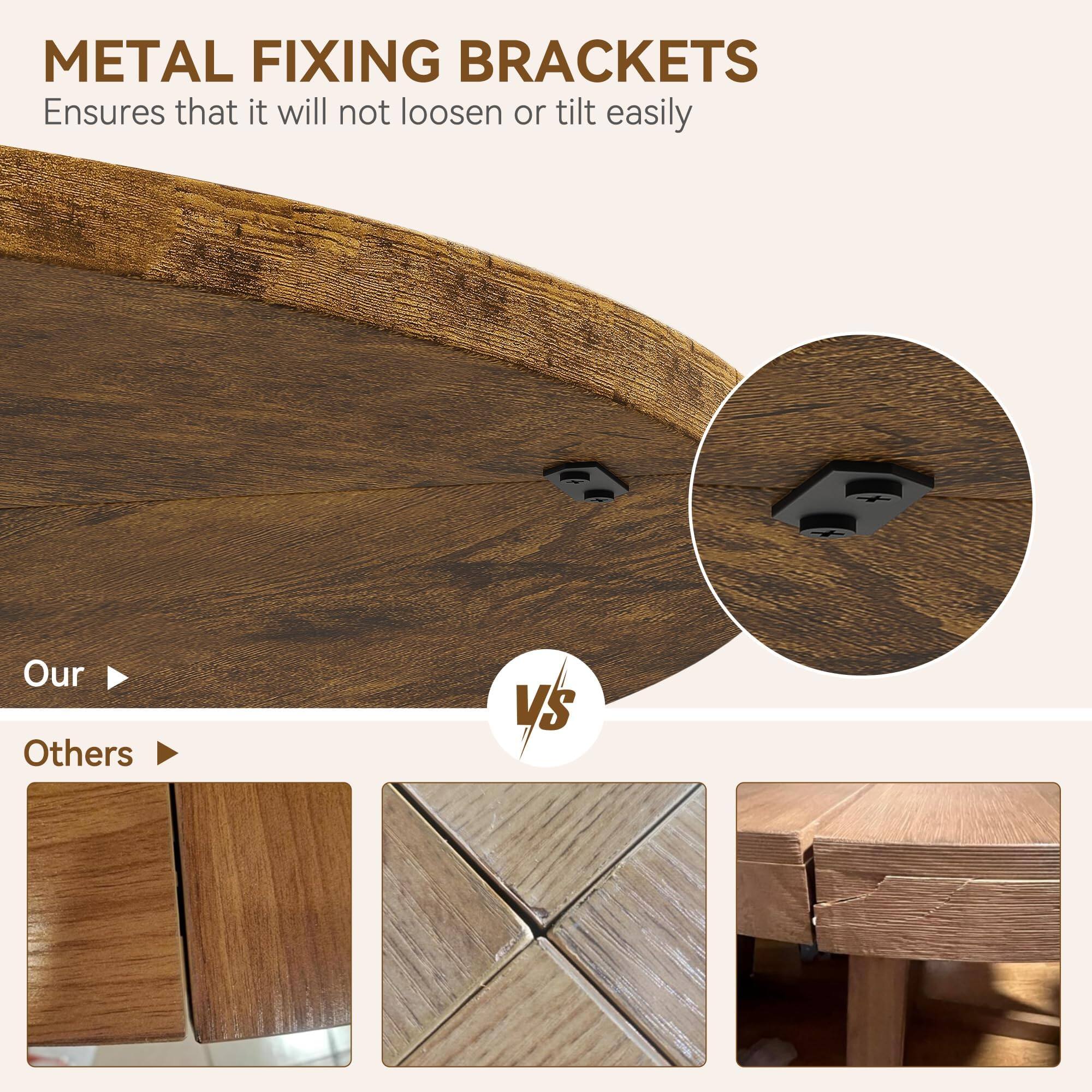 METAL FIXING BRACKETS  
Ensures that it will not loosen or tilt easily

Our  
Others

METAL FIXING BRACKETS  
Ensures that it will not loosen or tilt easily