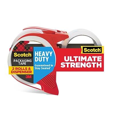 Scotch Packaging Tape  
Heavy Duty  
Ultimate Strength  
Guaranteed to Stay Sealed  
2 Rolls & Dispenser  
3M
