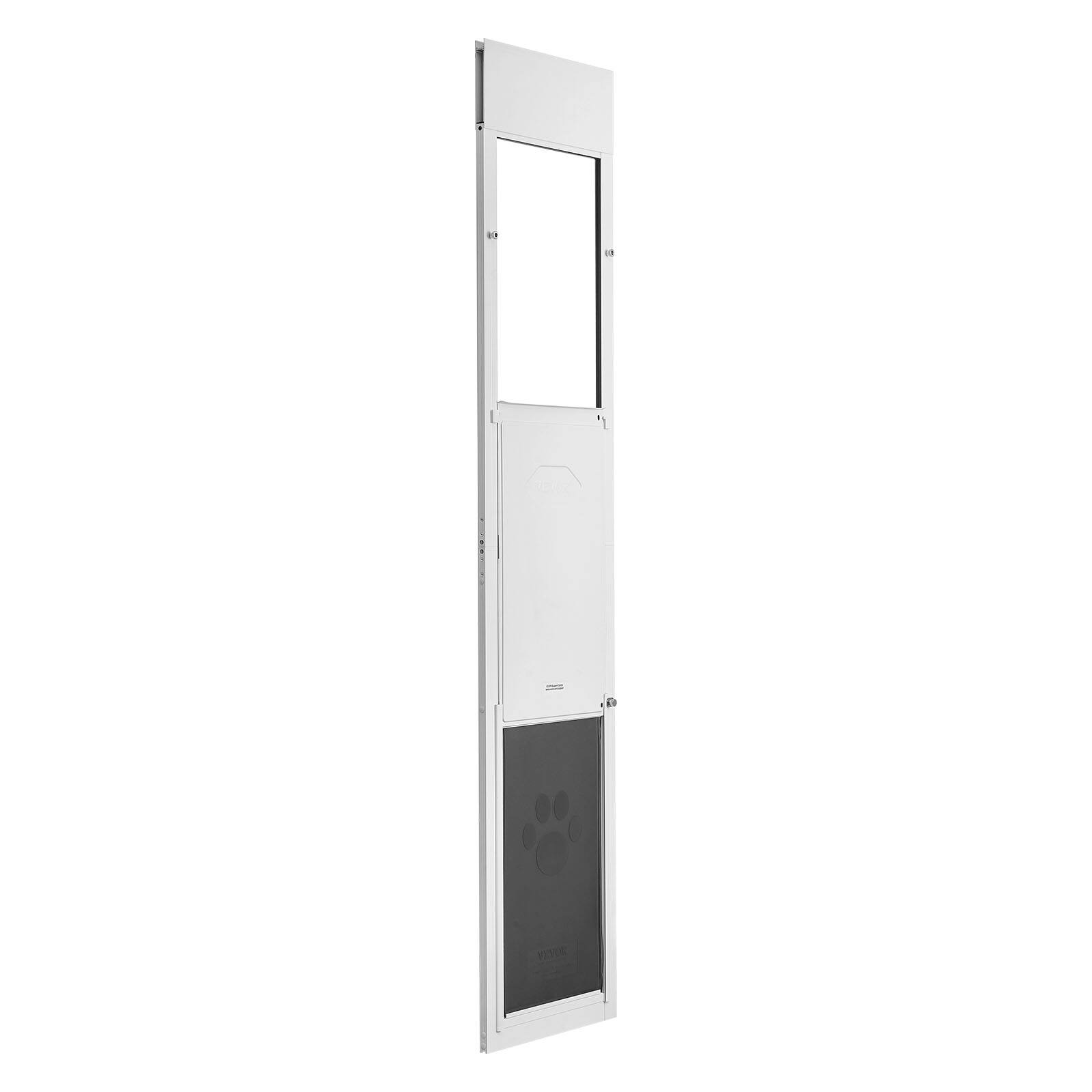 Alt View 5. VEVOR - Dog Door for Sliding Glass Door, 75 7/8" to 80 11/16" Adjustable Height, Aluminum Alloy Frame with 3-Layer Flap - White.