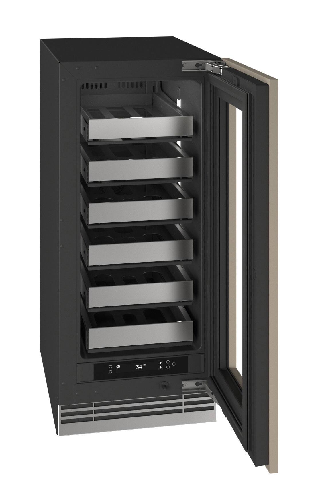 Alt View 2. U-Line - 15"W. 2.8 Cu.Ft. Built-In Wine Refrigerator-Panel Ready Frame w.Glass - Panel Ready.