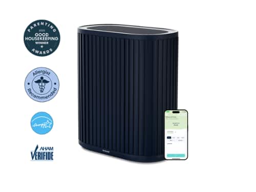 The Windmill Air Purifier Max, Smart 3-in-1, Ultra-Quiet, Medical Grade HEPA, Large Rooms up to 1950 Sq Ft - Navy