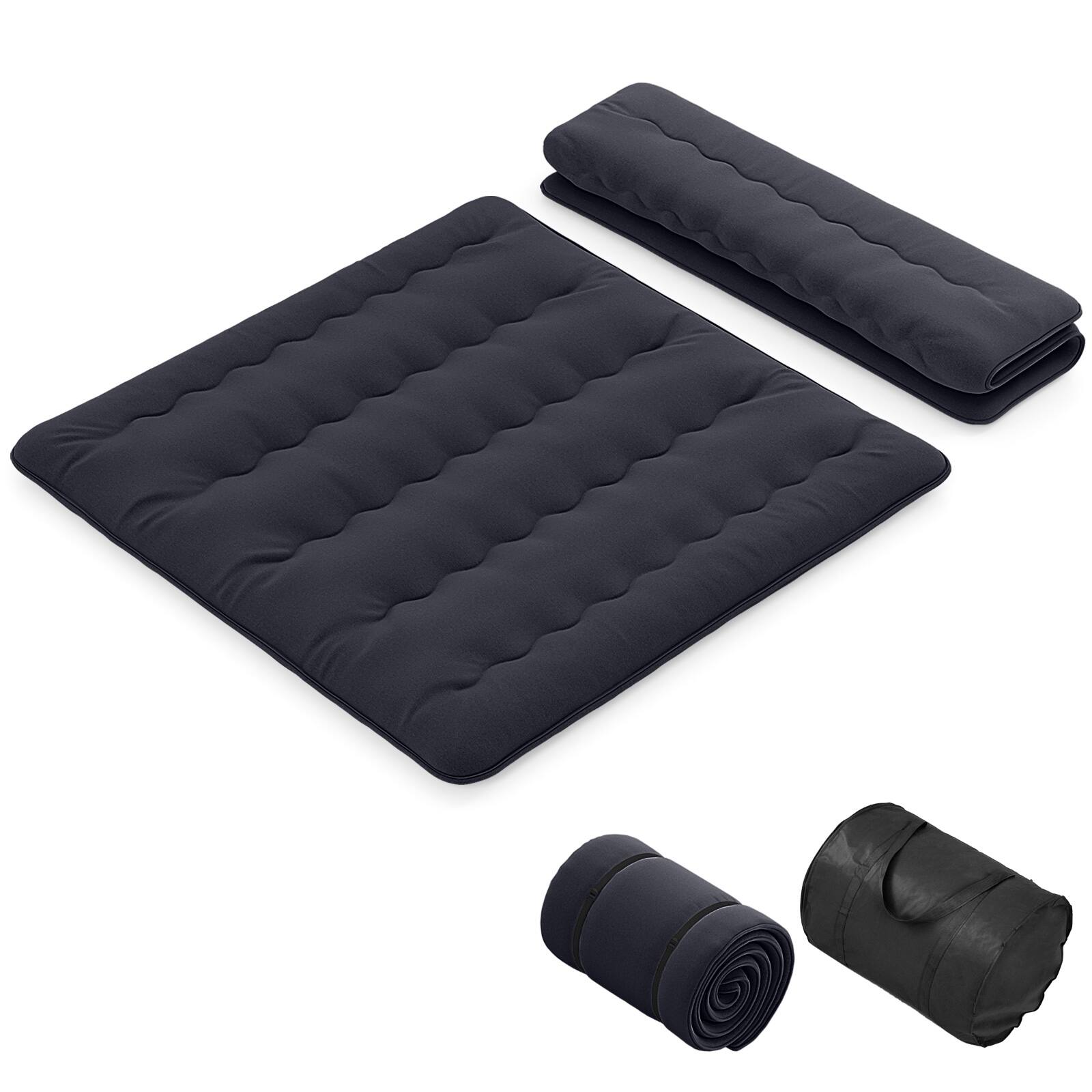 Front. Costway - Costway King Futon Mattress Japanese Floor Sleeping Pad Washable Cover Carry Bag Black - Black.