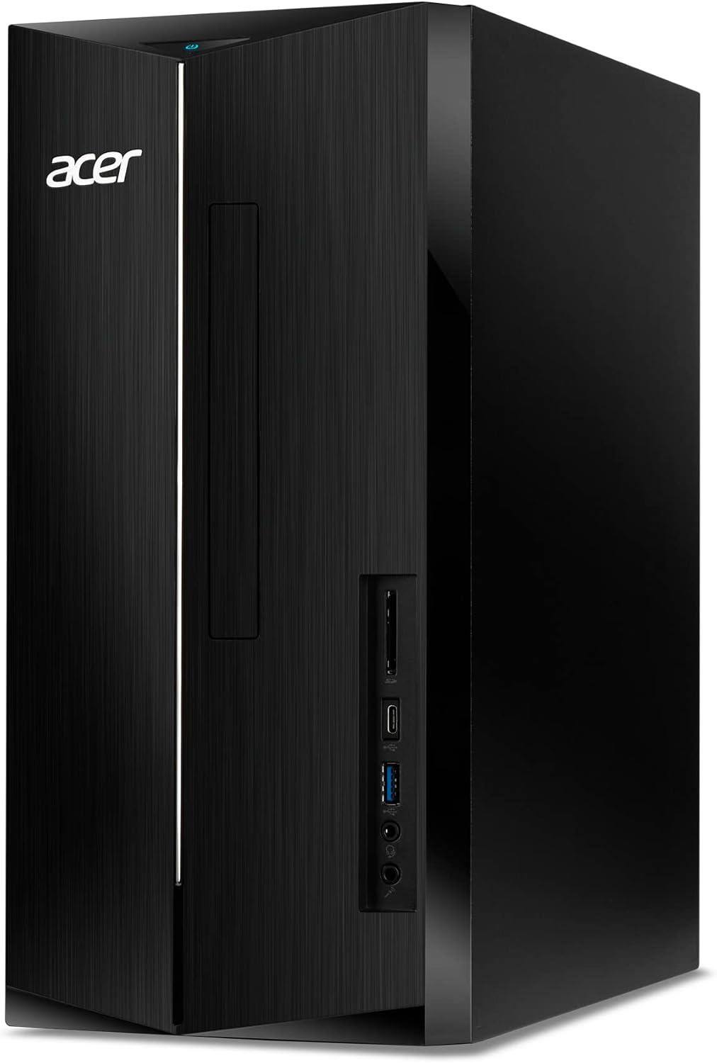 Angle. Acer - Aspire TC-1785-UA92 Desktop 8GB RAM 1TB SSD Intel Core i5-14400 10-Core 2.5GHz Windows 11 Home - Black.