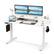 Front. Costway - Costway 55"x 24" Electric Standing Desk with 2 Drawers Monitor Stand Storage Shelf - White.