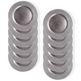 American Atelier - Sand Charger Plate Set- 12 Pieces - Silver