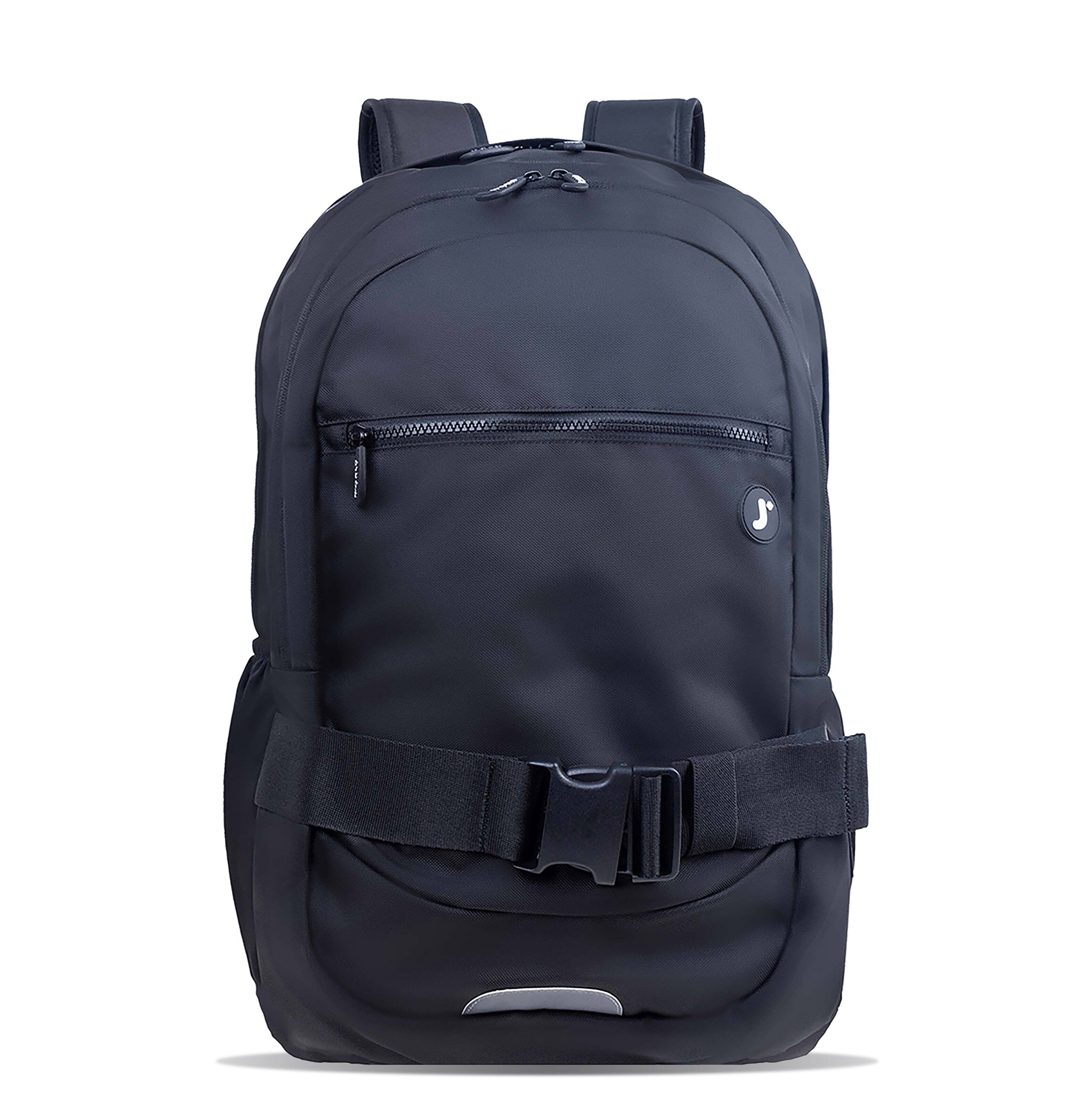 Front. J World - J World Allan Multi-Functional Laptop Backpack, Black - BLACK.