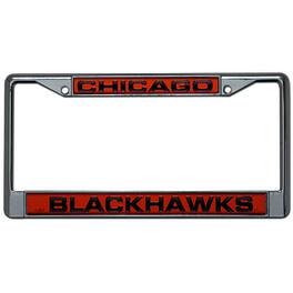 Rico Industries - Chicago Blackhawks NHL Chrome Metal Laser Cut License Plate Frame - Multi