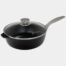 Swiss Diamond - CHD Nonstick Saute Pan with Glass Lid, 3.2 qt - Black