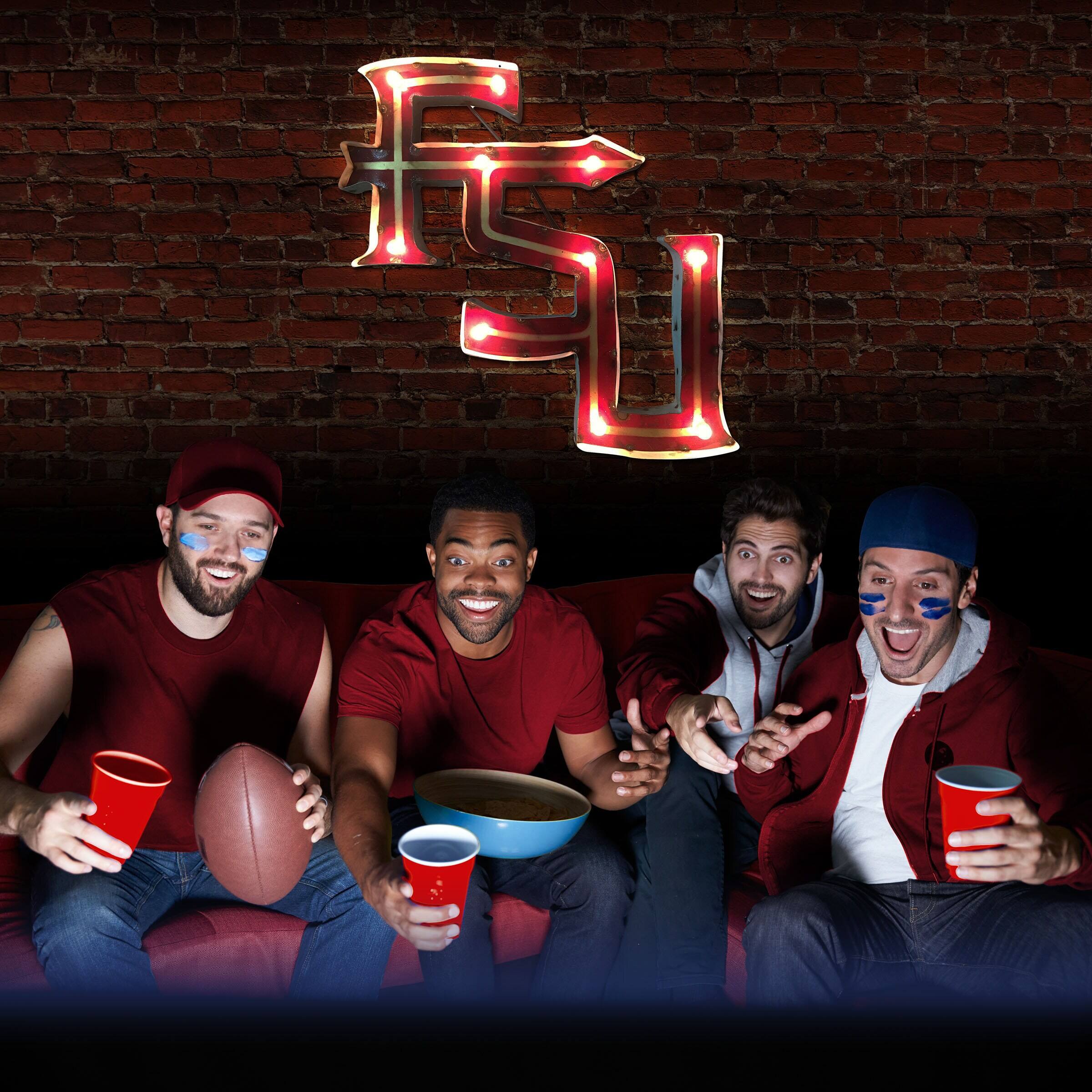 Alt View 2. Imperial - Florida State Seminoles Logo Lighted Recycled Metal Sign - Multicolor.