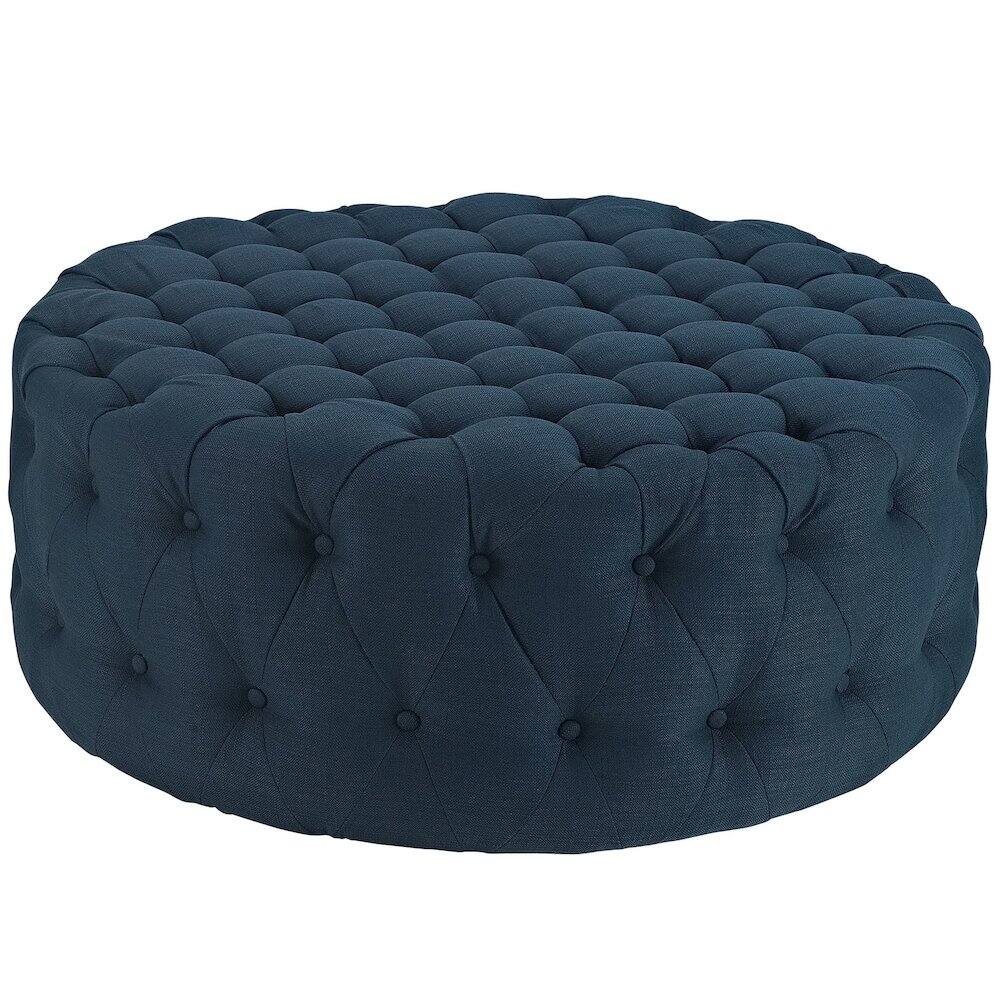 Modway - Amour Upholstered Fabric Ottoman - Blue