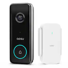 AOSU - 5MP Smart Wireless Video Doorbell with Camera Security, Compatible with Alexa - Black