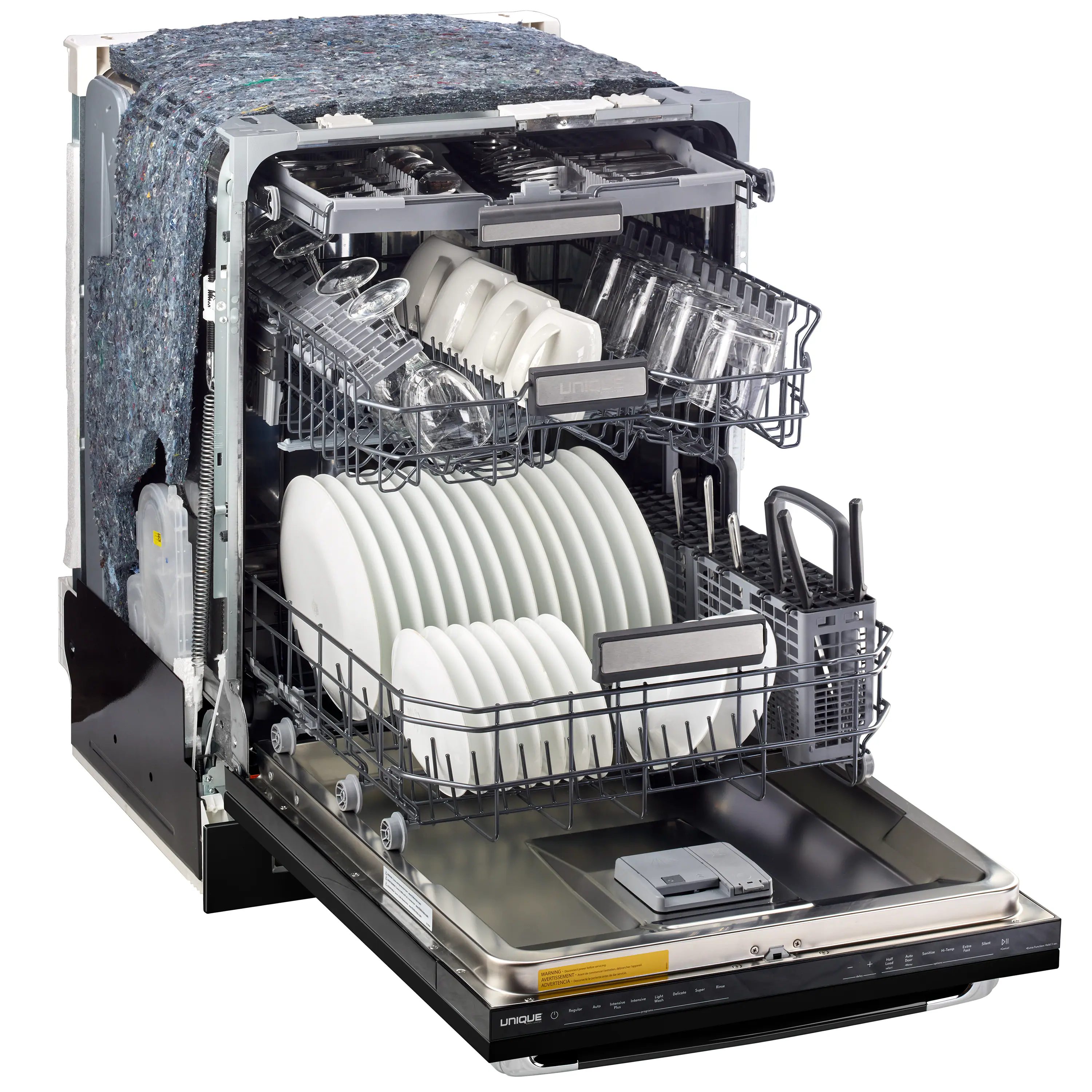 Alt View 2. Unique Appliances - 24" Classic Retro Panel Ready Dishwasher in Midnight Black - Midnight Black.