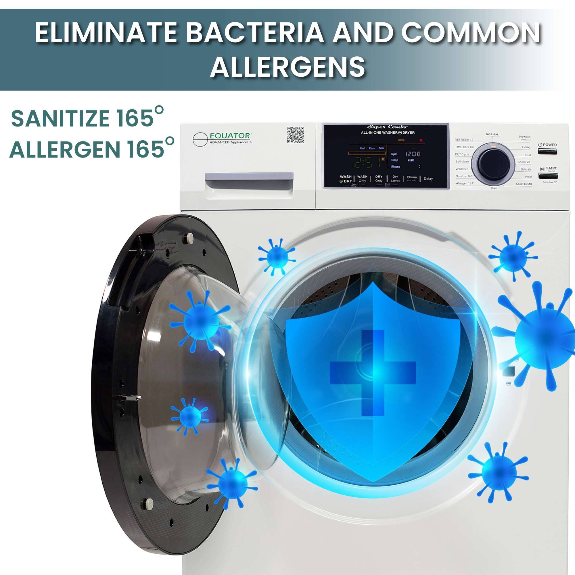 ELIMINATE BACTERIA AND COMMON ALLERGENS

SANITIZE 165° ALLERGEN 165°