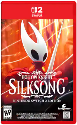 2 NINTENDO SWITCH. HOLLOW KNIGHT SILKSONG SODE NINTENDO SWITCH 2 EDITION + RATING PENDING fangamer RP
Includes the Nintendo Switch game and the Nintendo Switch 2 Edition upgrade pack. Upgrade pack also available separately.
For details, visit support.nintendo.com/switch2/upgradepack - RP (Rating Pending)