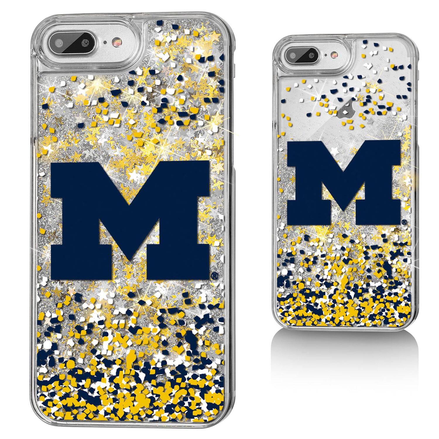 Front. Keyscaper - Michigan Wolverines iPhone Glitter Confetti Design Case - 13 Pro Max - Multicolor.