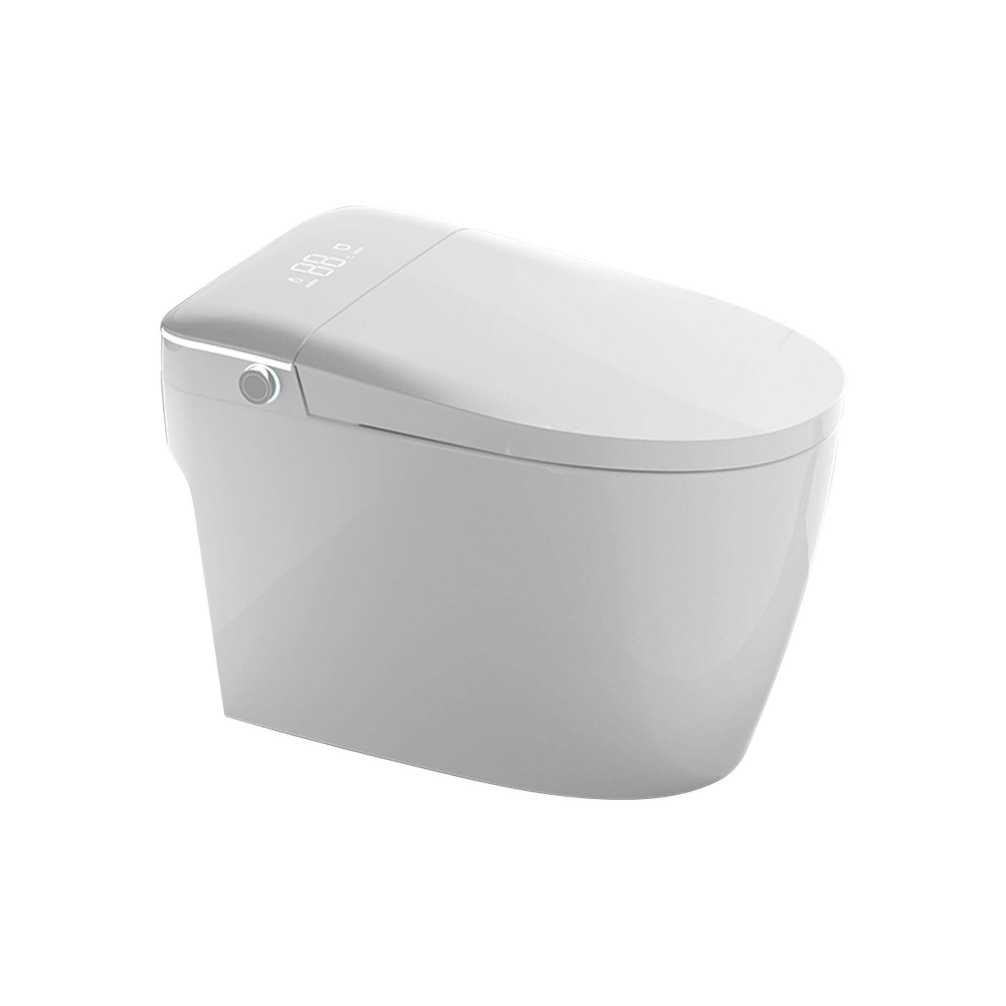 Front. Ecooso - Smart Toilet with Heated Bidet Seat, Auto Open Close, Dryer, Warm Water Cleaning, Intelligent Design - White.