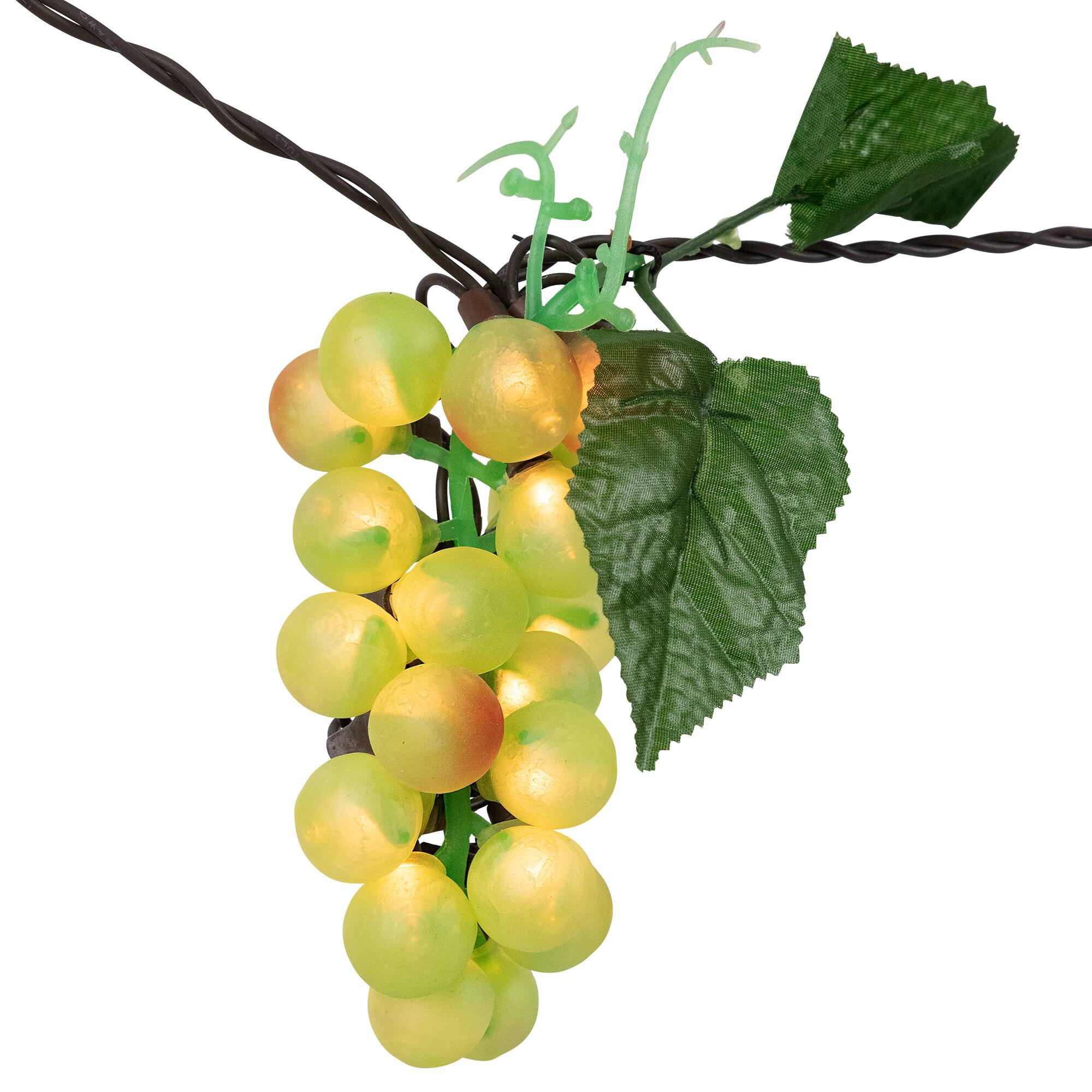 Alt View 9. Northlight - 5-Count Red and Green Grape Cluster String Light Set, 8ft Brown Wire - Red.