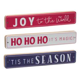 BreeBe - Christmas Sentiment Sign (Set of 6) - Red, Blue, White