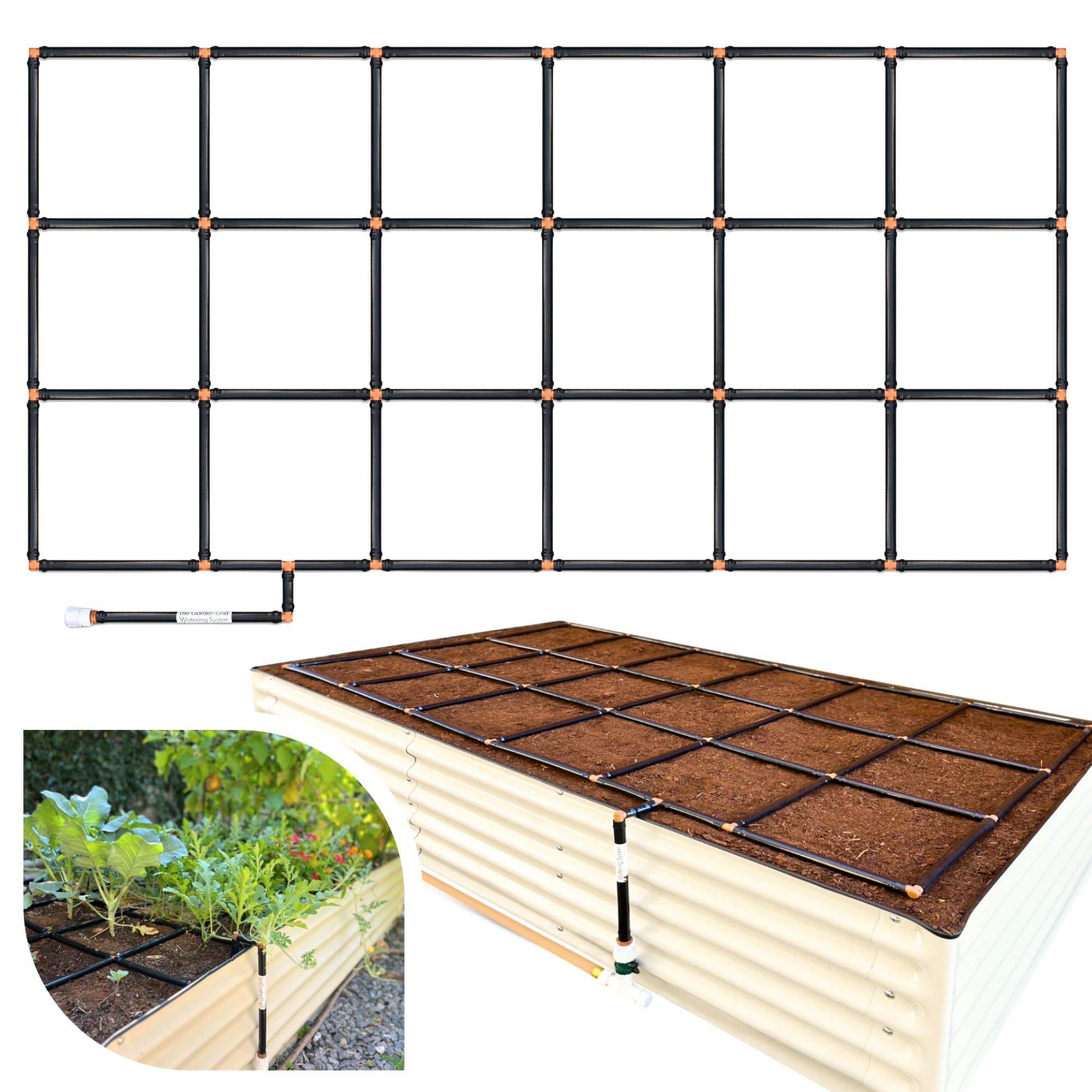 Front. JETRANSPORT - The Garden Grid | Pre-assembled Bed Watering System - Waters Every Plant Evenly  2-minute Setup Hassle-free De - 3x6 Standard.
