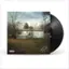 The image features a black vinyl record with a picture of a house on the front. The house appears to be a small, old-fashioned home. The record is placed on a white background, making the house and the record the main focus of the image.