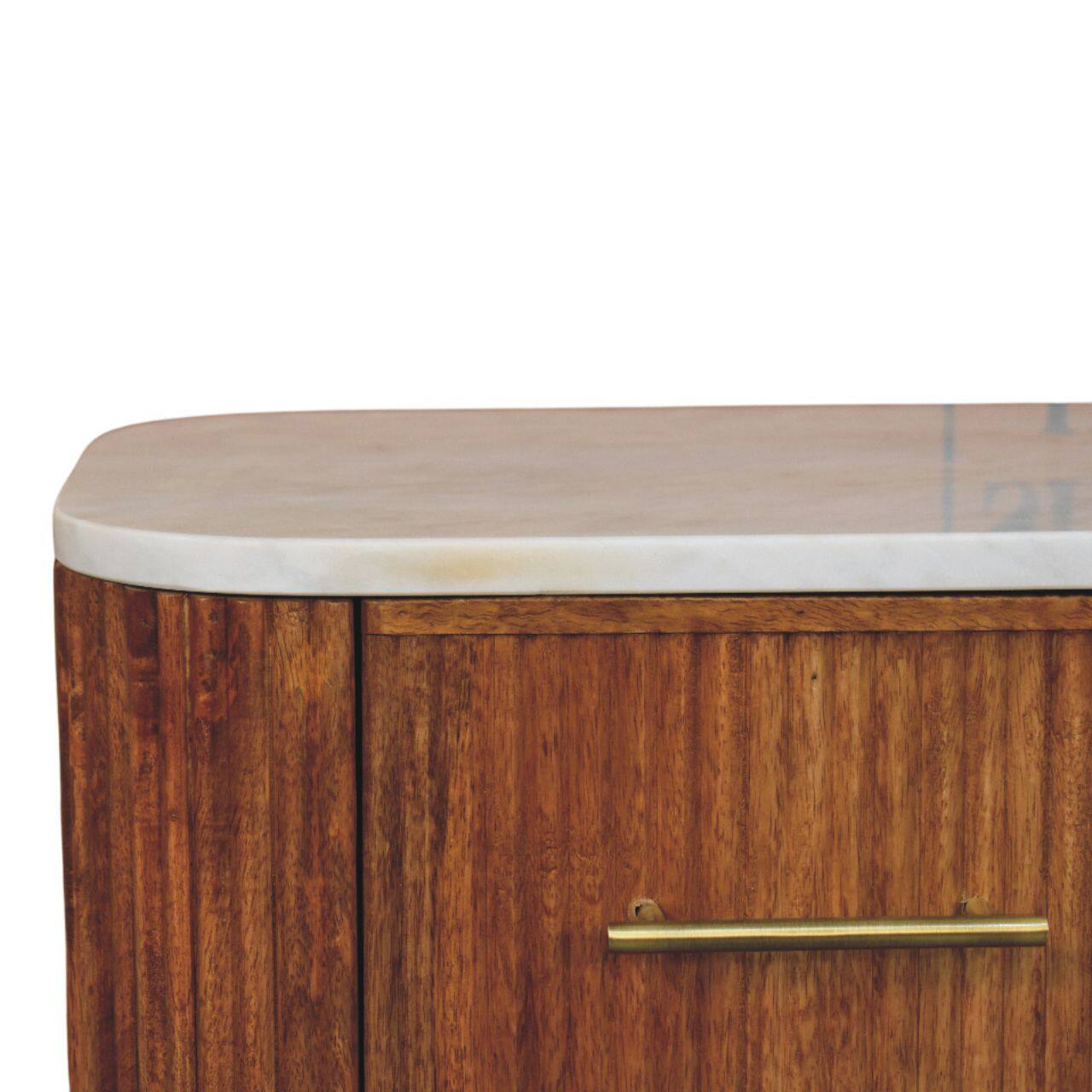 Alt View 5. Artisan Furniture - Artisan Furniture Solid Wood Aurora Marble Bedside - Brown.