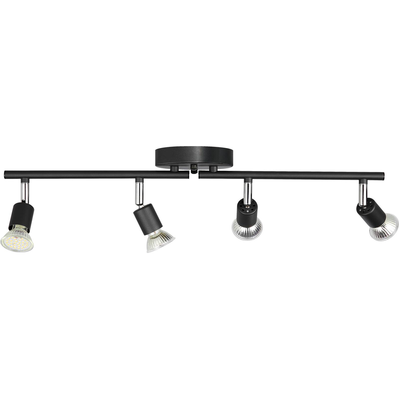 Alt View 5. VEVOR - 4-Light LED Track Lighting Kit, Ceiling Spot Light with Rotatable Light Arms and Heads, 24.8" Track Lighting Fixture - Black.