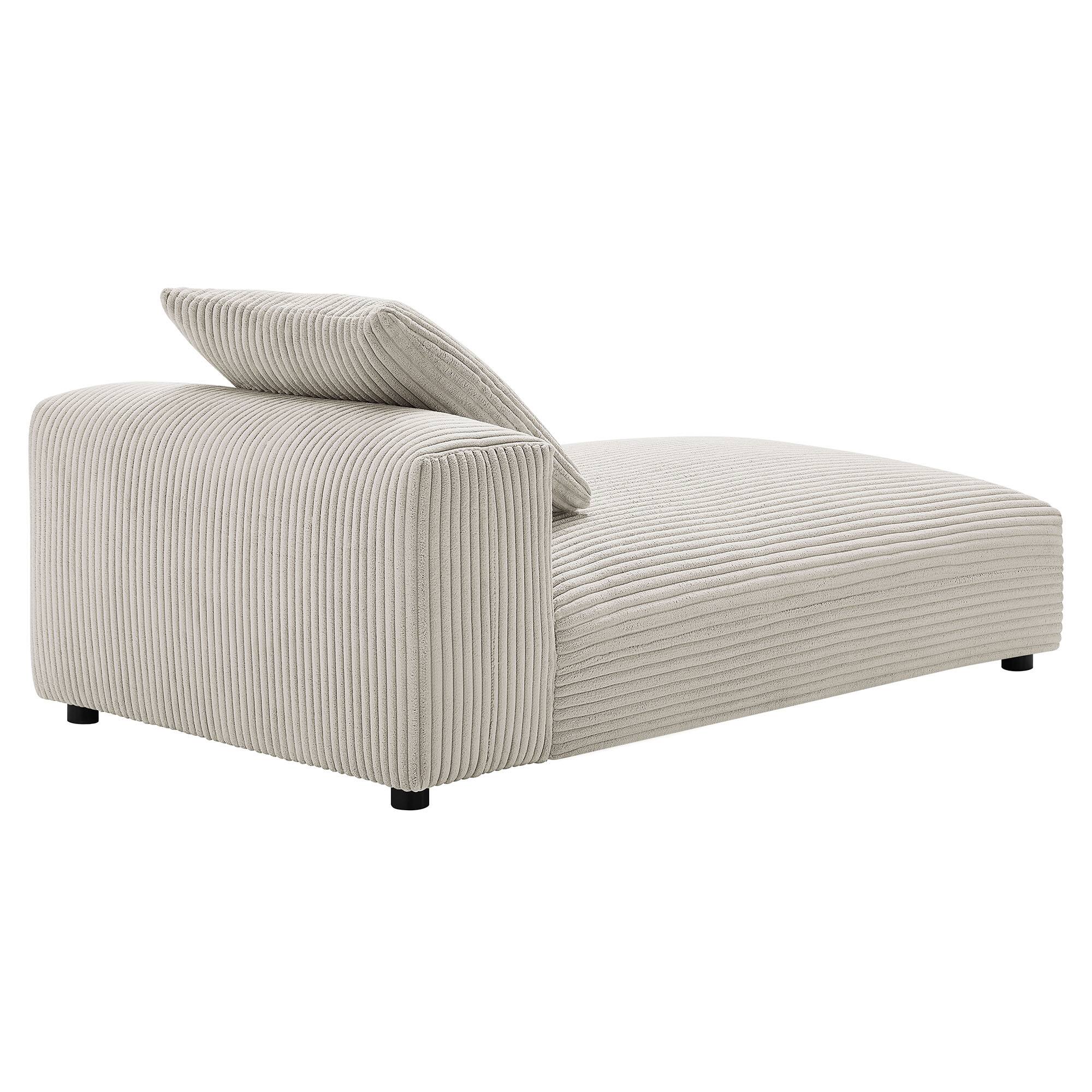 Alt View 4. Modway - Solace Modular Corduroy Upholstered Armless Chaise Lounge by Modway - Almond.
