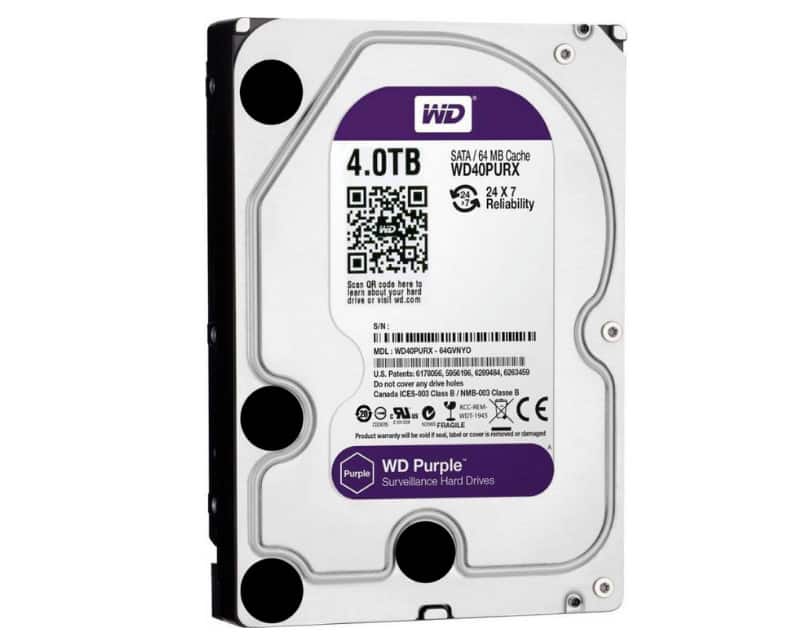 Western Digital WD40PURX Purple 4TB Surveillance Hard Drive SATA