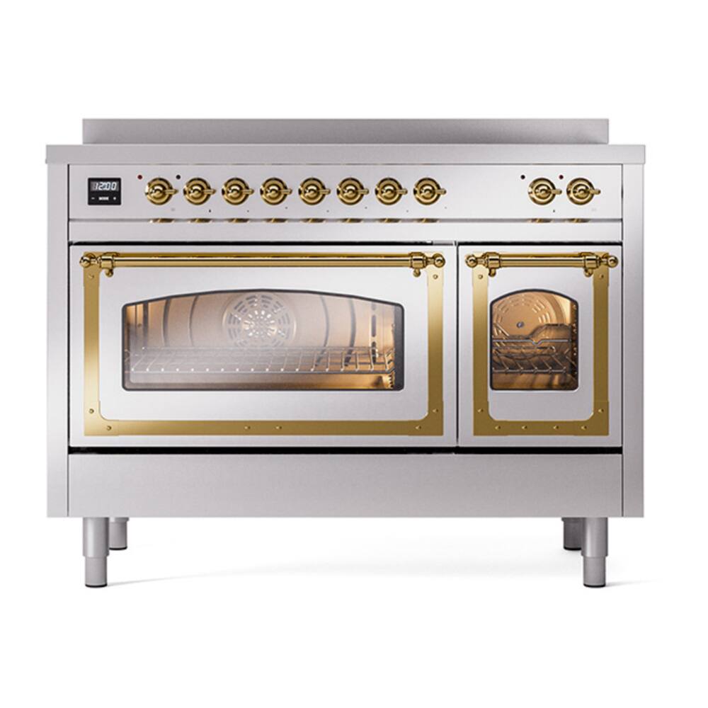 Alt View 1. ILVE - ILVE Nostalgie II 48 inch Induction Range with 6 Induction Elements (Stainless Steel) - Stainless Steel.