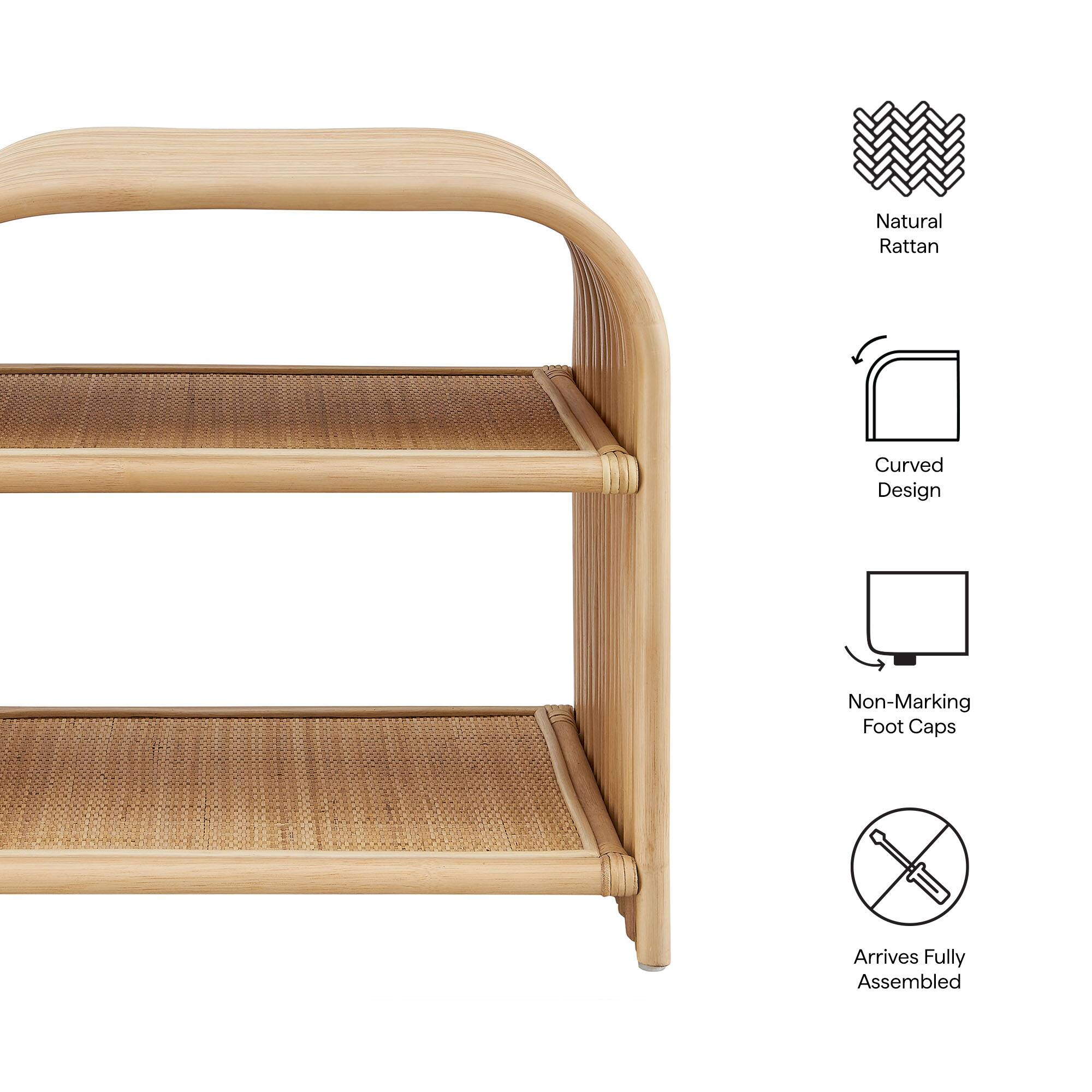 Natural Rattan Curved Design Non-Marking Foot Caps Arrives Fully Assembled