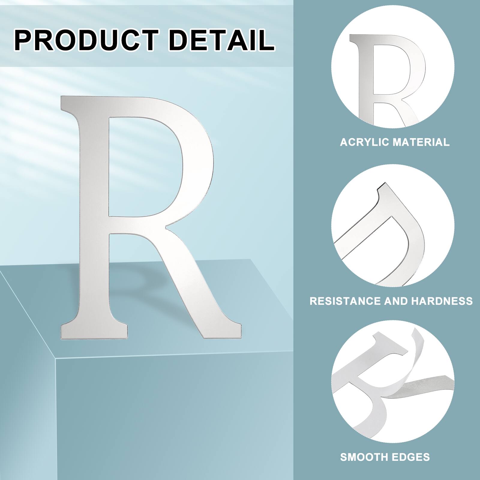 PRODUCT DETAIL  
- ACRYLIC MATERIAL  
- RESISTANCE AND HARDNESS  
- SMOOTH EDGES