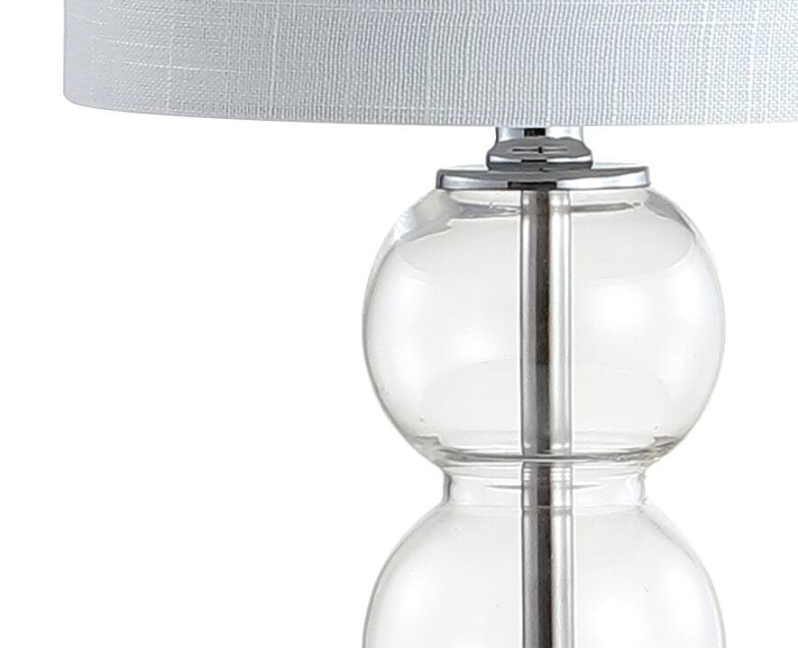 Alt View 4. Jonathan Y - February 21" Glass/Metal LED Table Lamp, Clear/Chrome - Clear/Chrome.
