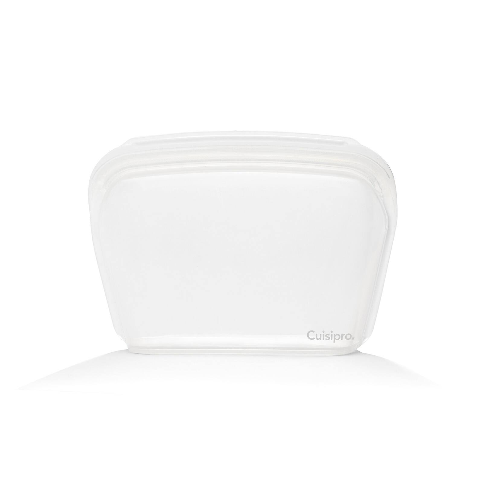 Front. Cuisipro - Pack-It Silicone Reusable Stand Up Storage Bag, 1300ml/44 oz, Clear - Clear.