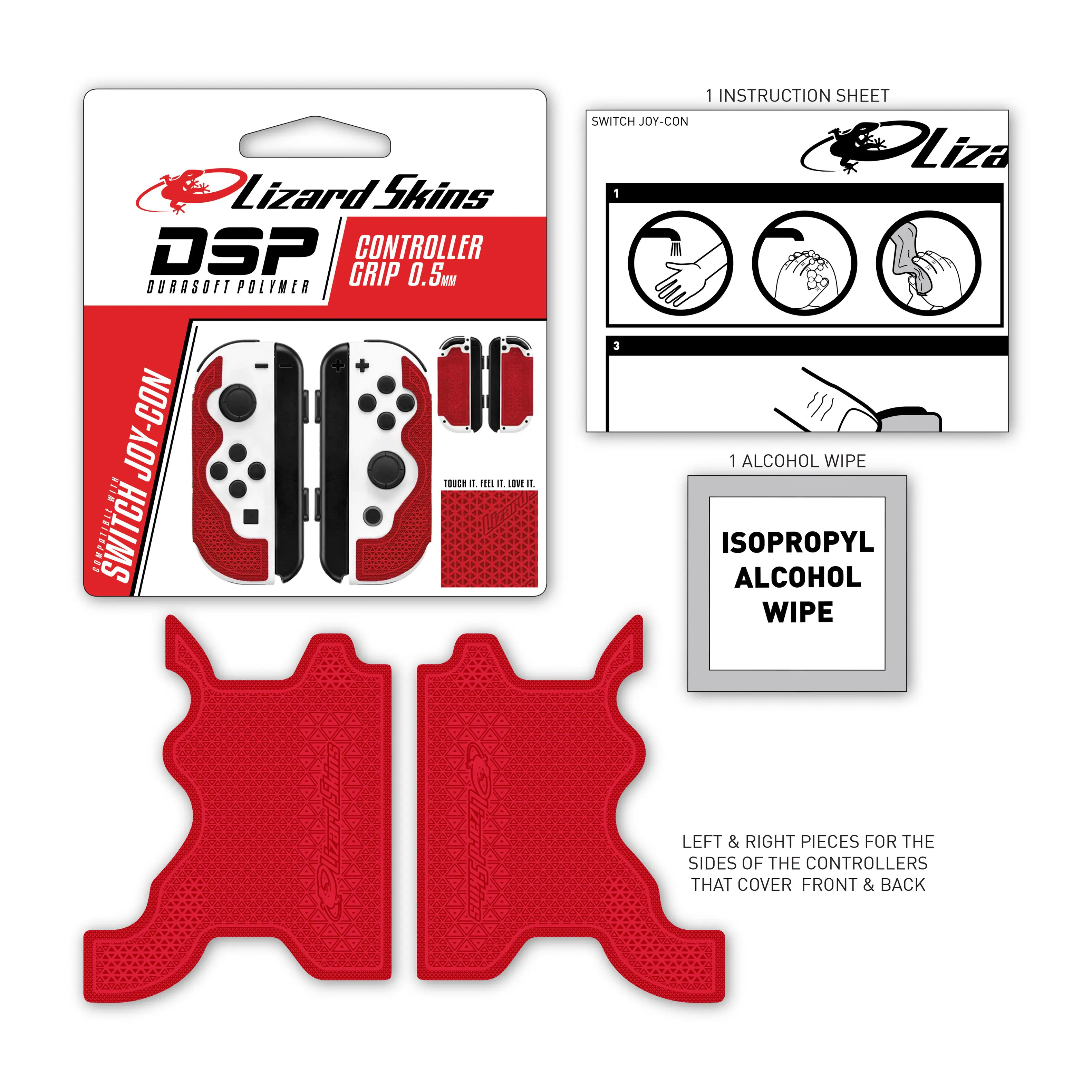 Alt View 15. Lizard Skins - DSP Controller Grip for Switch Joy-Con - Red.