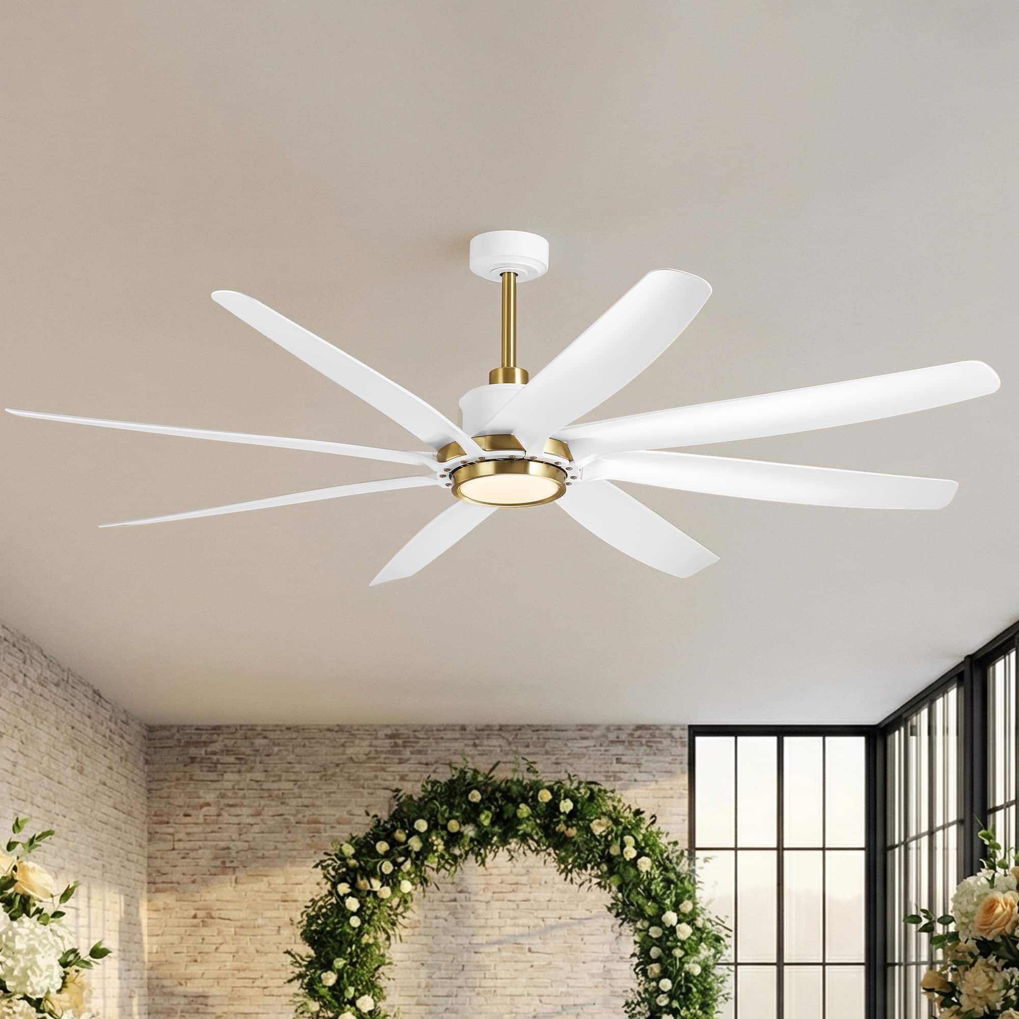 Parrot Uncle - 72" Farmhouse Windmill Ceiling Fan with Light and Remote - White