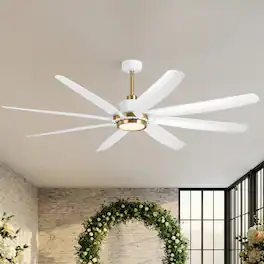 Parrot Uncle - 72" Farmhouse Windmill Ceiling Fan with Light and Remote - White