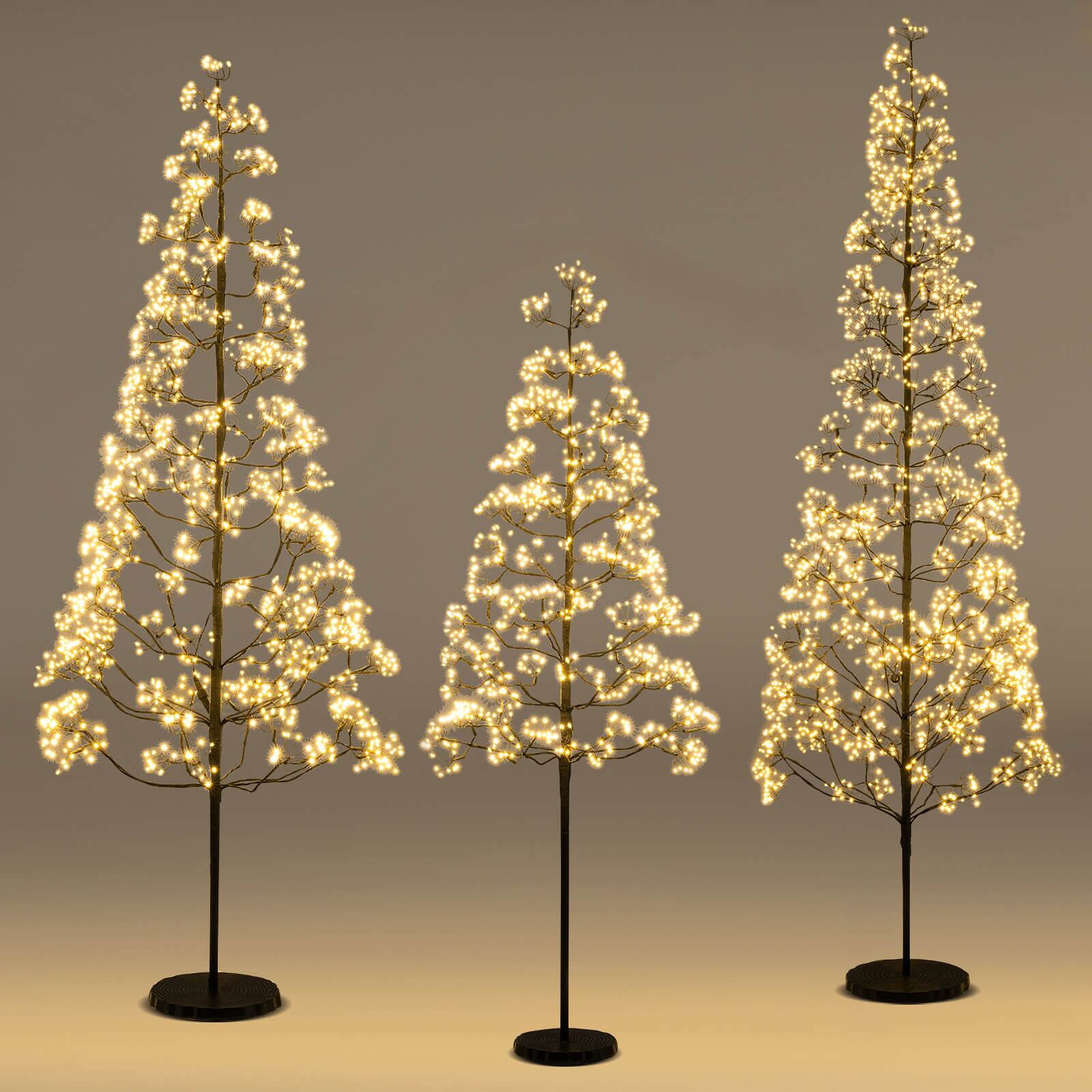 Alt View 5. Costway - Costway 5 FT Lighted Alpine Tree with 1000 White LED Lights, Weighted Base for Christmas - Black.