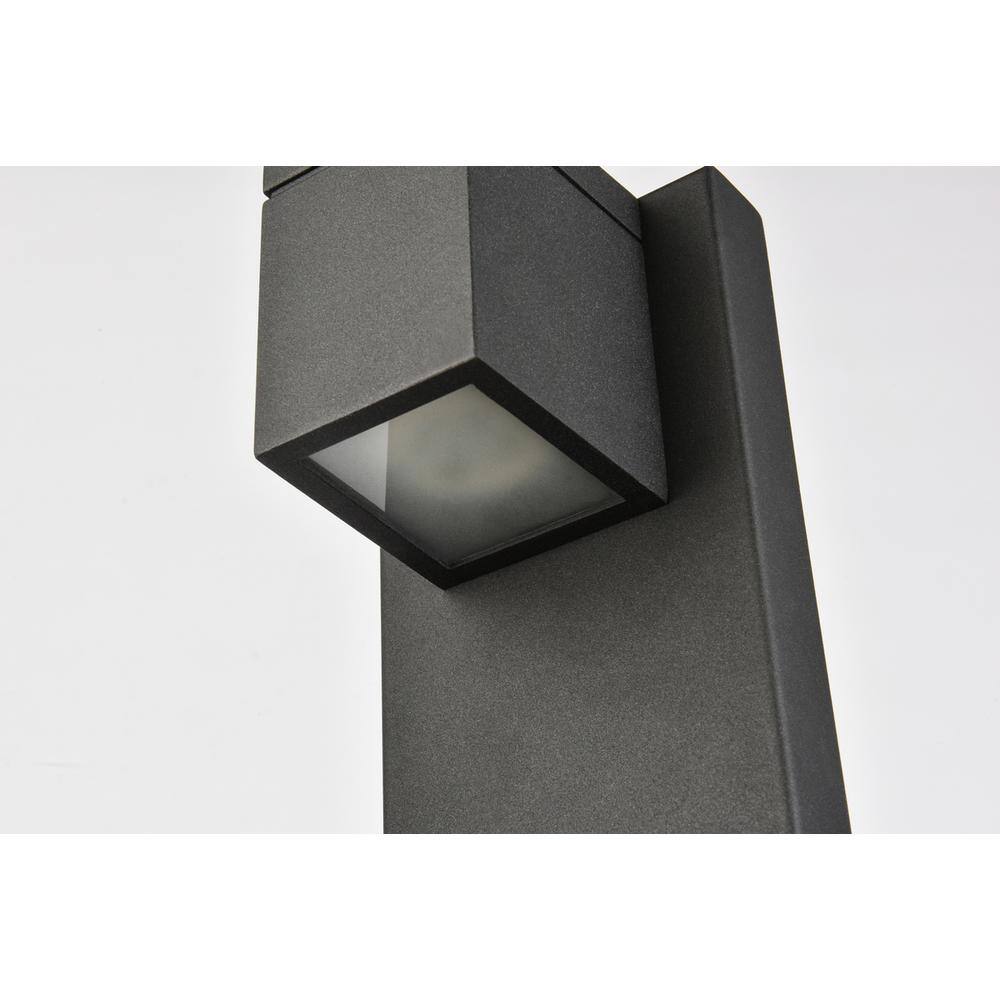 Alt View 2. Living District - Raine Integrated LED wall sconce in black - Black.