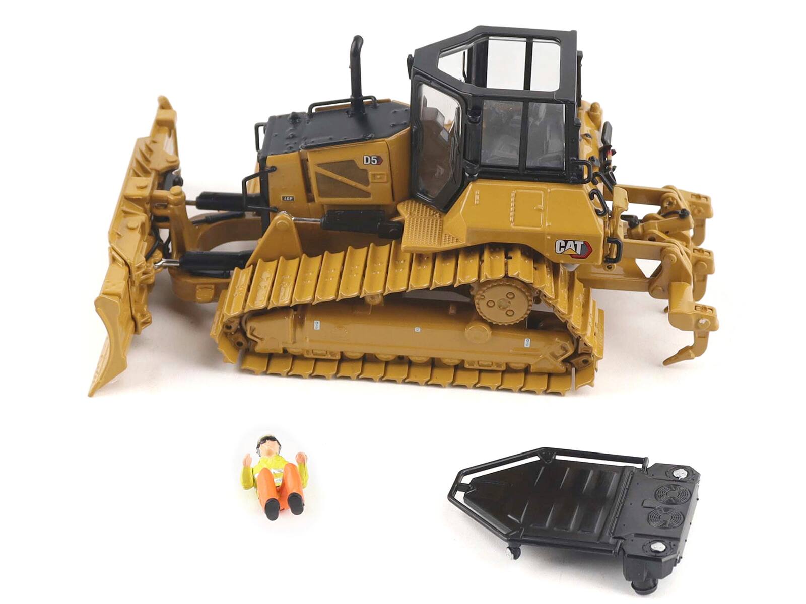 Alt View 1. Diecast Masters - CAT Caterpillar D5 LGP Track-Type Dozer Yellow "High Line" Series 1/50 Die Cast Model by Diecast Masters.