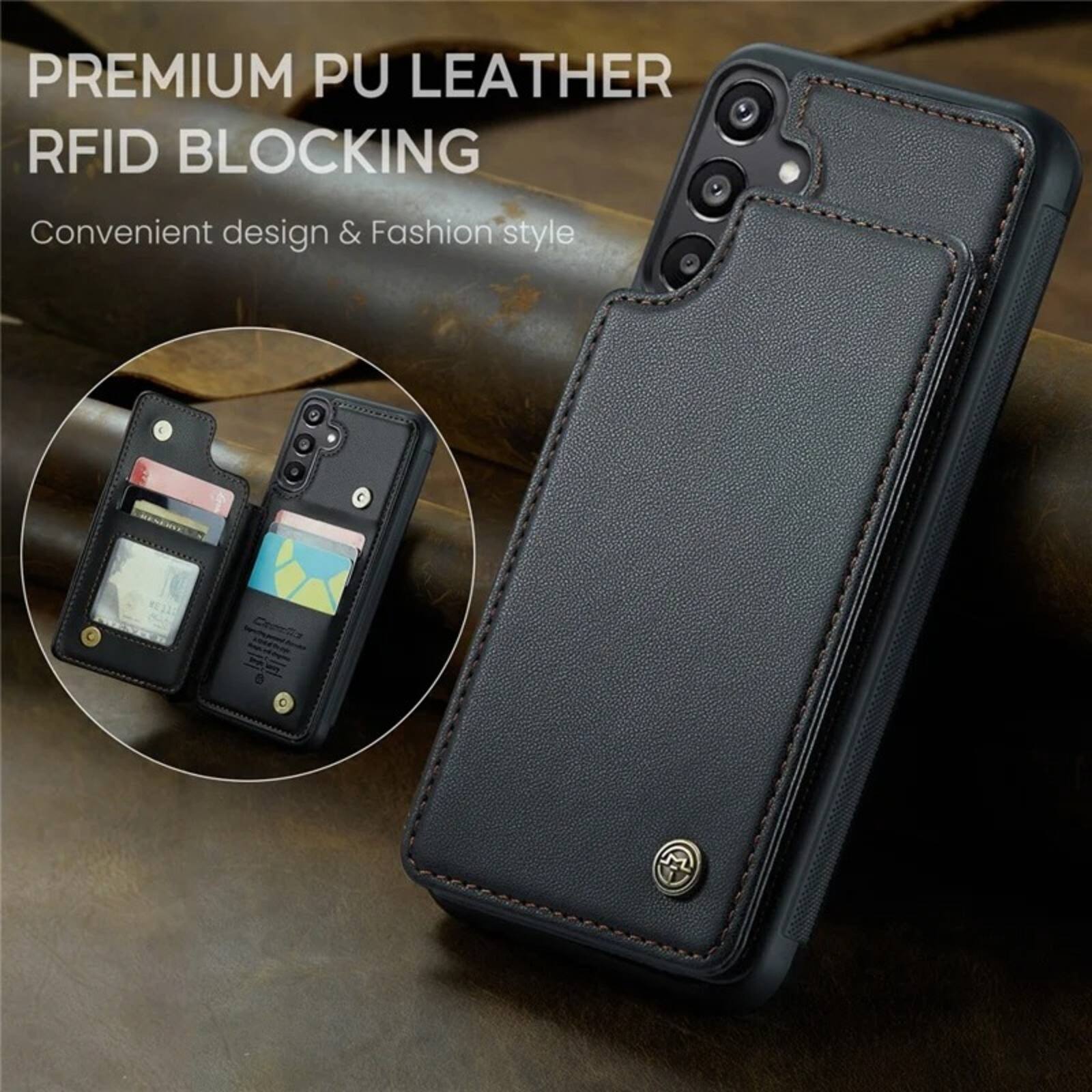 PREMIUM PU LEATHER RFID BLOCKING  
Convenient design & Fashion style