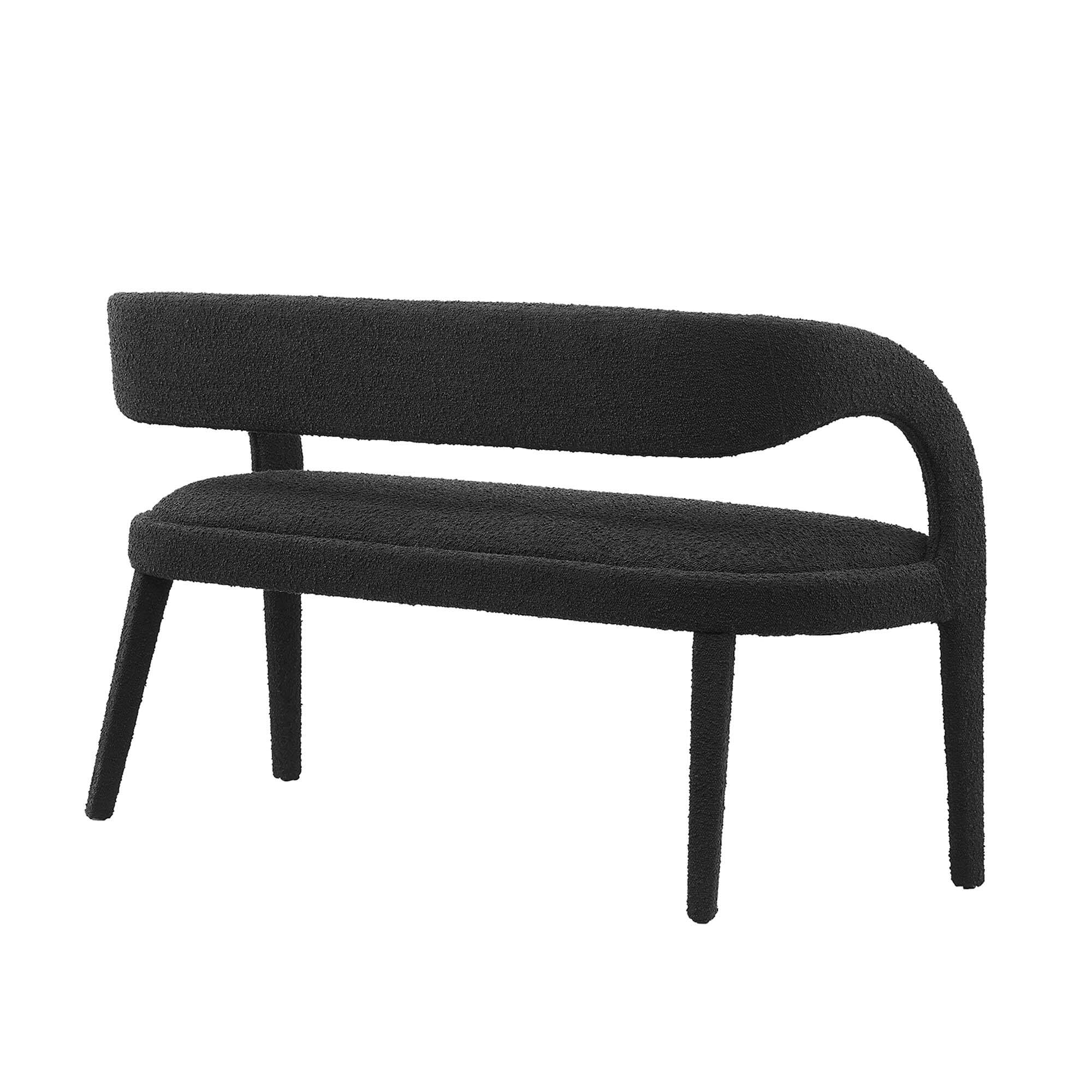 Alt View 1. Modway - Pinnacle Boucle Fabric Accent Bench by Modway - Black.