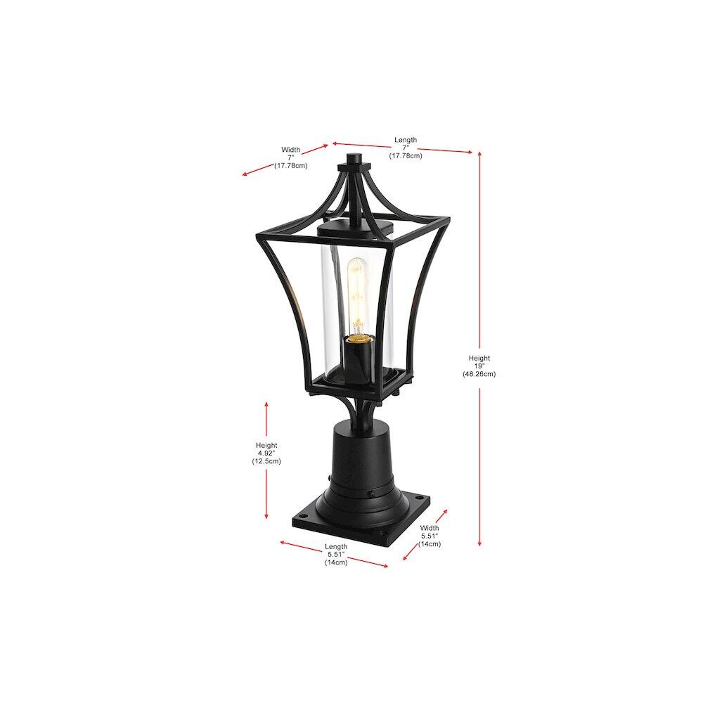 Elegant Lighting - Belgrade 7 inch Outdoor Pendant - Black