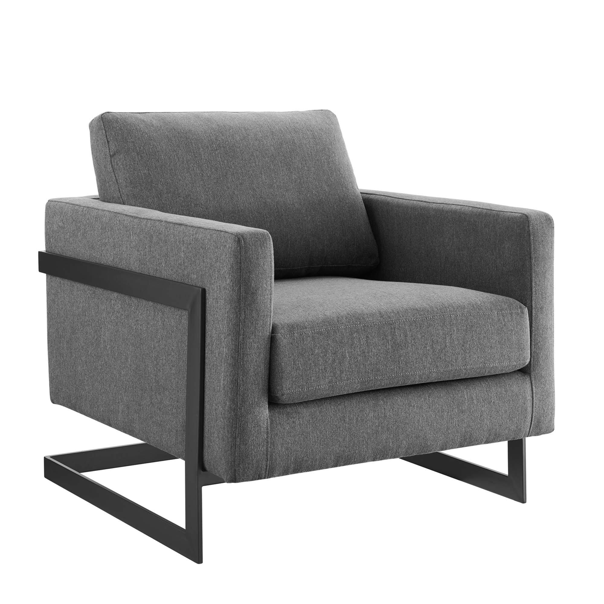 Angle. Modway - Posse Upholstered Fabric Accent Chair by Modway - Black Charcoal.