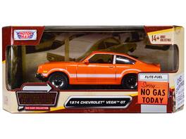 1974 Chevrolet Vega GT Stripes "Forgotten Classics" Series 1/24 Diecast Model Car by Motormax - Orange Metallic With White